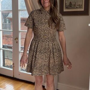 J. Crew Animal Print Collared Dress
